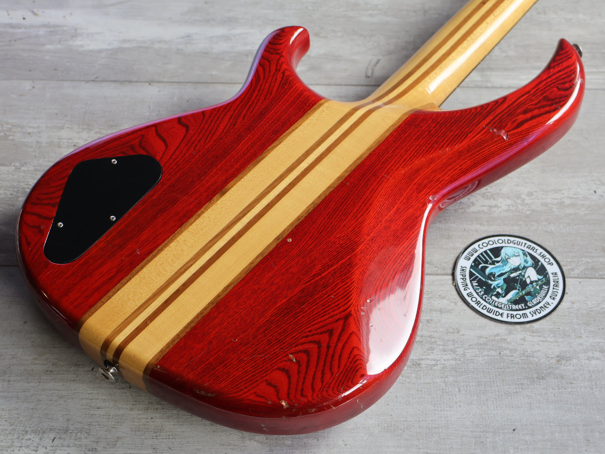 1983 Aria Pro II Japan SB-R60 Neckthrough Bass (Transparent Red)