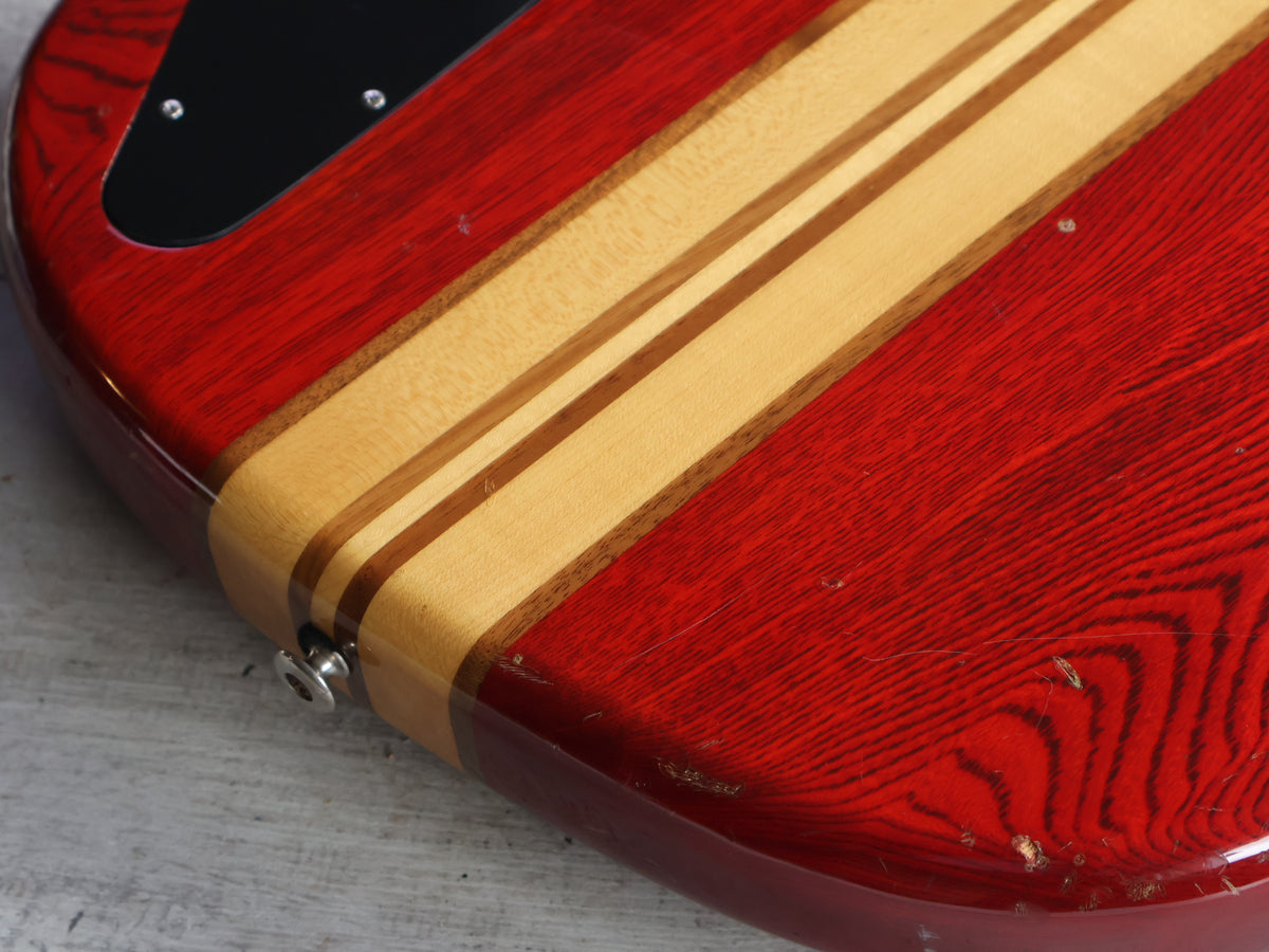 1983 Aria Pro II Japan SB-R60 Neckthrough Bass (Transparent Red)