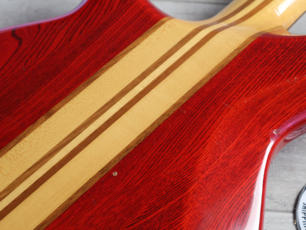 1983 Aria Pro II Japan SB-R60 Neckthrough Bass (Transparent Red)