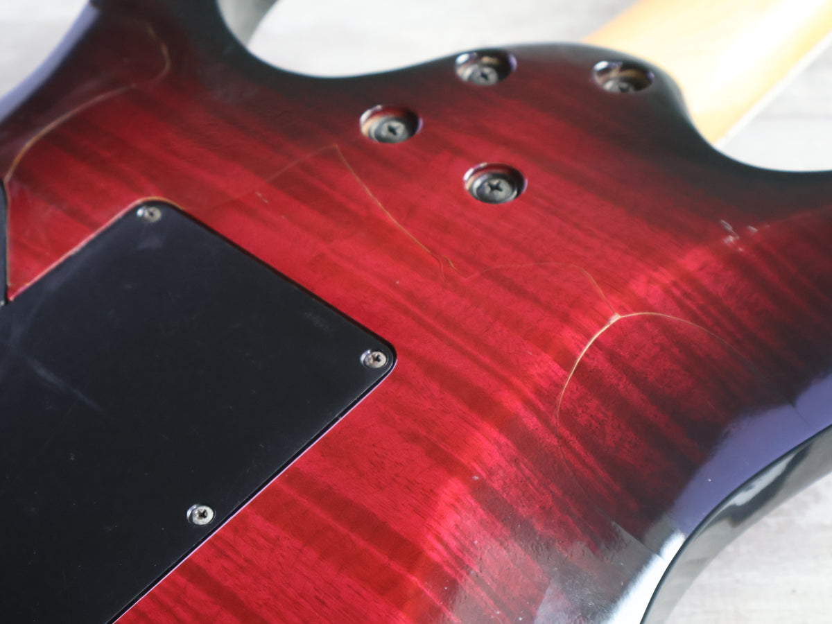1995 Ibanez Japan RGR480F Reverse Headstock HSH Superstrat (Royal Wine Sunburst)