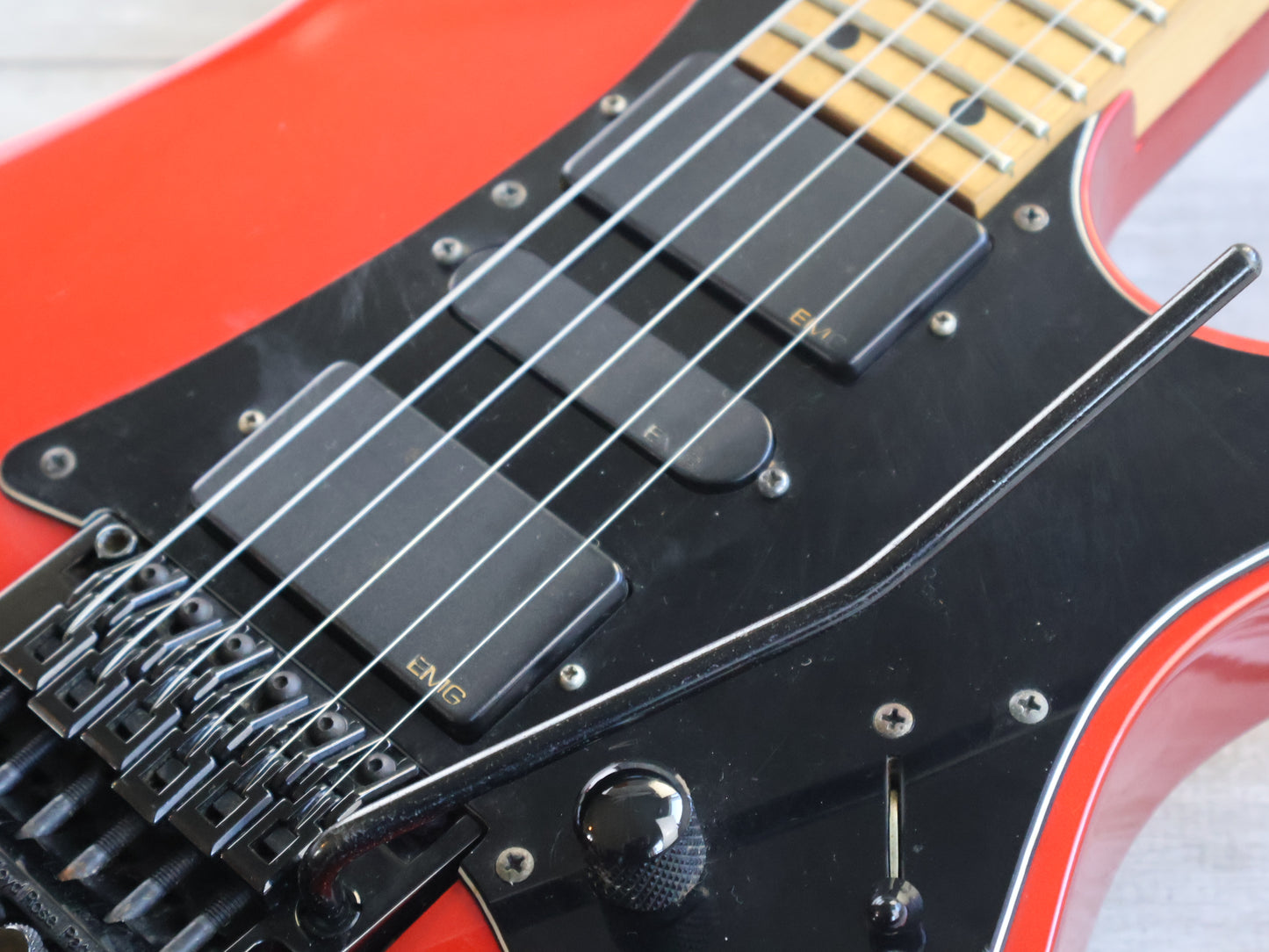 1991 Ibanez Japan RG-550 HSH Superstrat w/EMG's (Candy Apple Red)