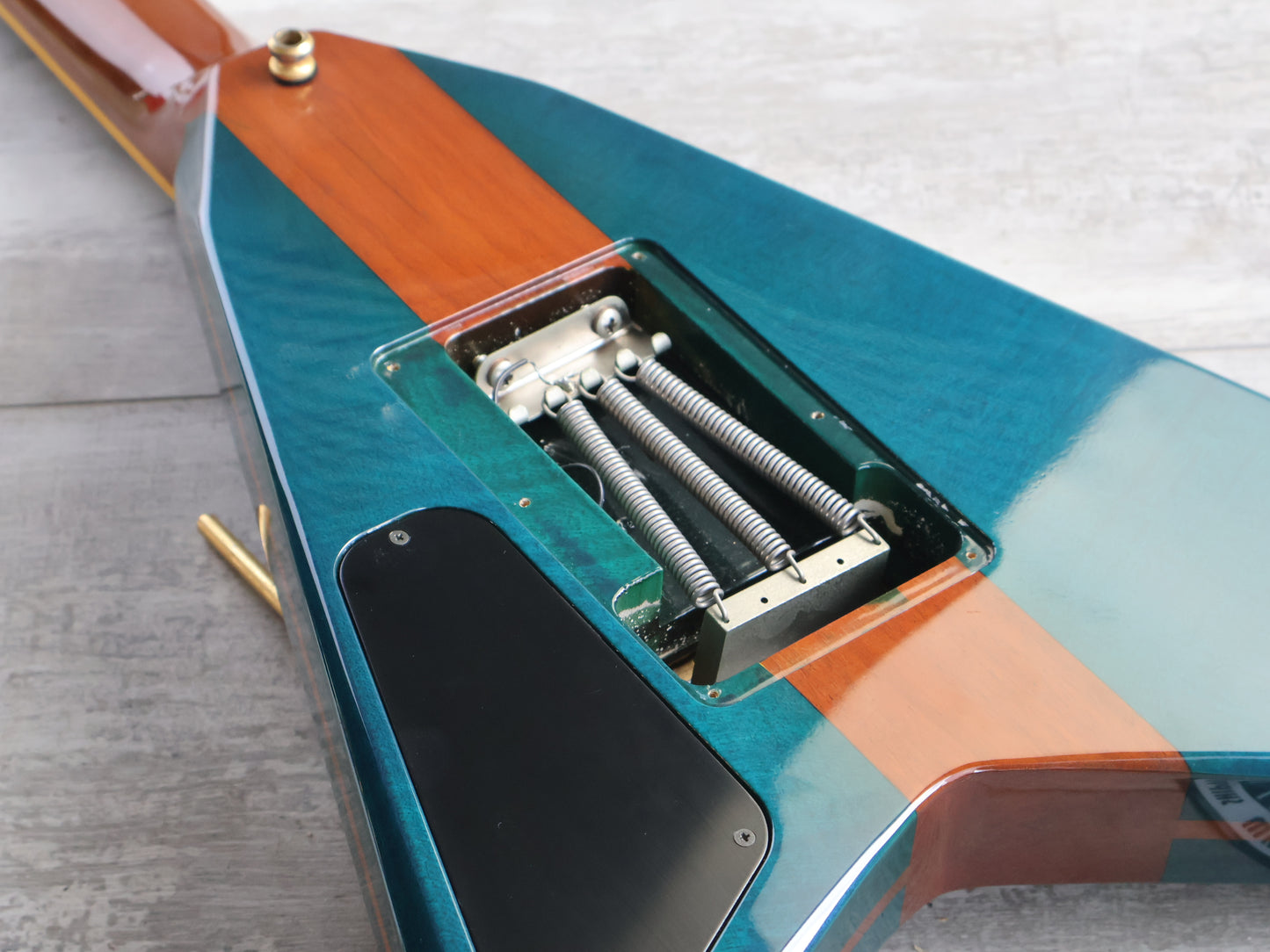 1999 Grover Jackson Japan "Supreme Series" RR.S-350 Neckthrough Rhoads Flying V (Transparent Blue)