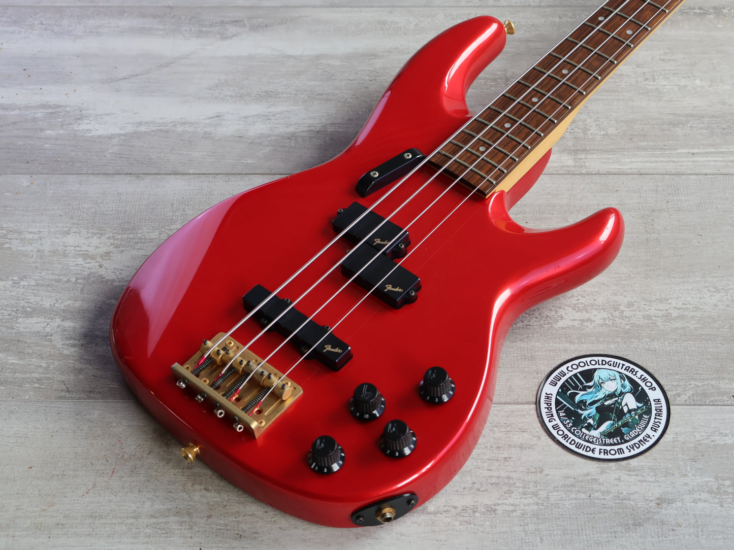 1989 Fender Japan PJR65 Jazz Bass Special PJ Active Contemporary Bass (Chrome Red)