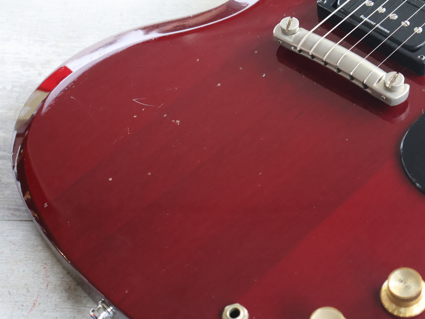 1989 Greco Japan SJR63-60 '63 Reissue SG Junior w/Seymour Duncan (Cherry Red)