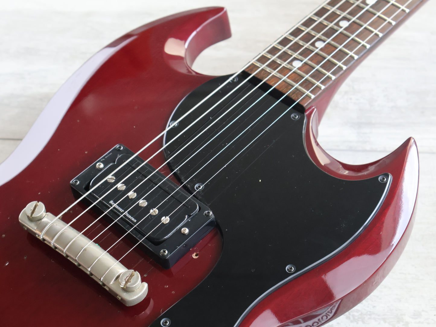 1989 Greco Japan SJR63-60 '63 Reissue SG Junior w/Seymour Duncan (Cherry Red)