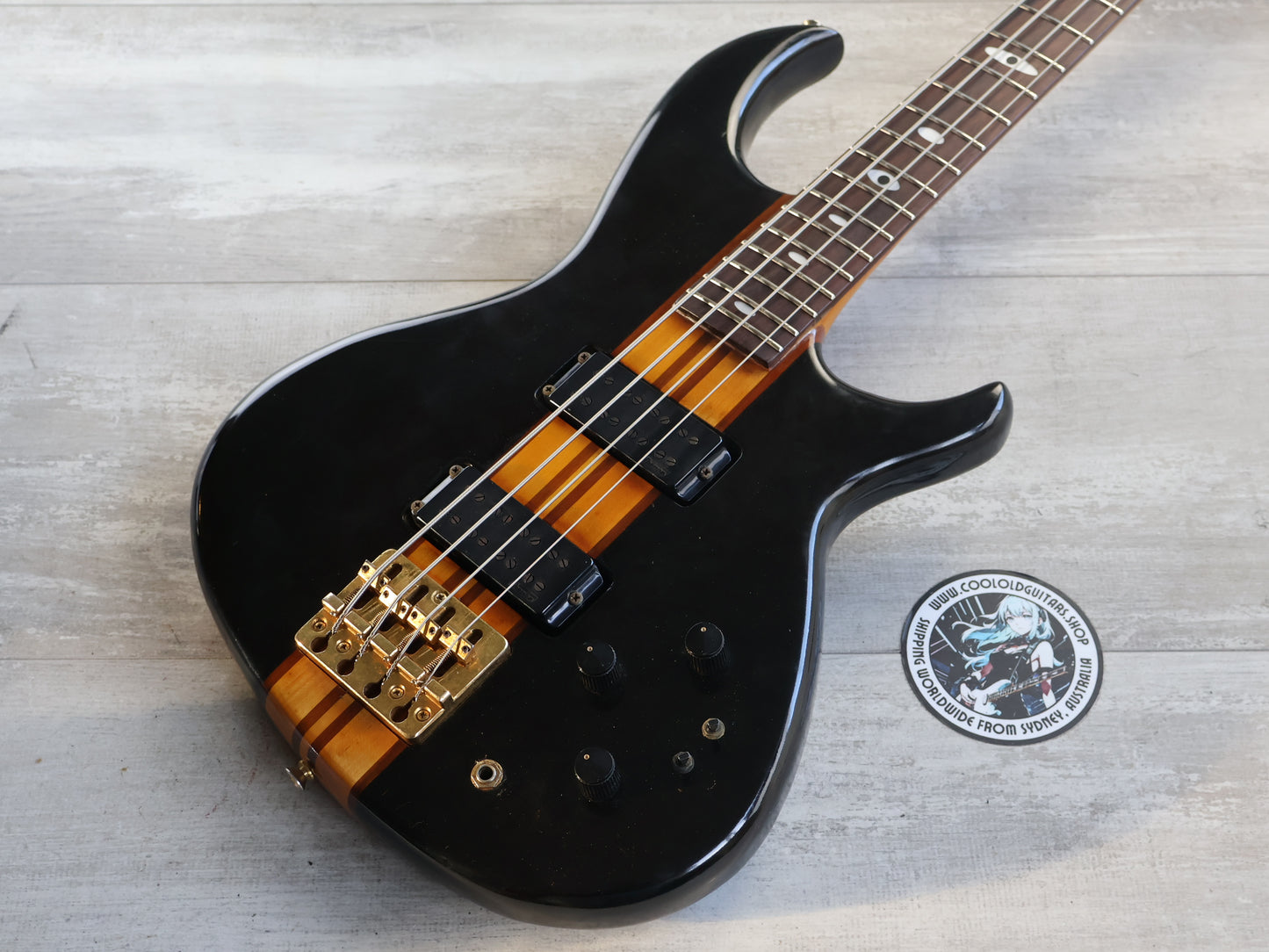 1990 Aria Pro II Japan SB-800 Neckthrough Bass (Black)