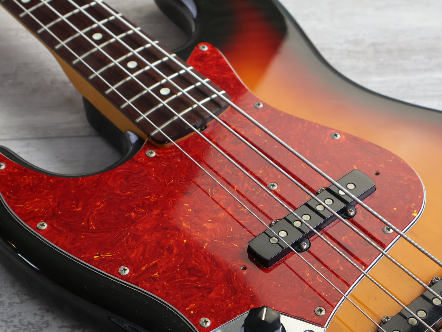 1992 Fender Japan JB62-650L '62 Reissue LH Left Handed Jazz Bass (Sunburst)