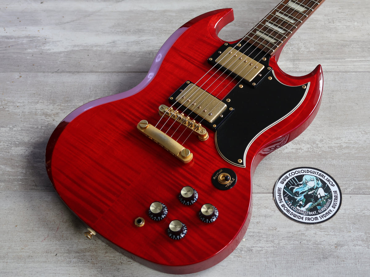 2006 Epiphone SG Deluxe Pro (Transparent Red Flame)