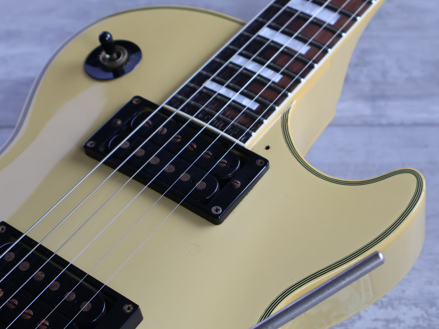 1989 Burny Japan LC-100YS Les Paul Custom w/Tremolo (Aged White)