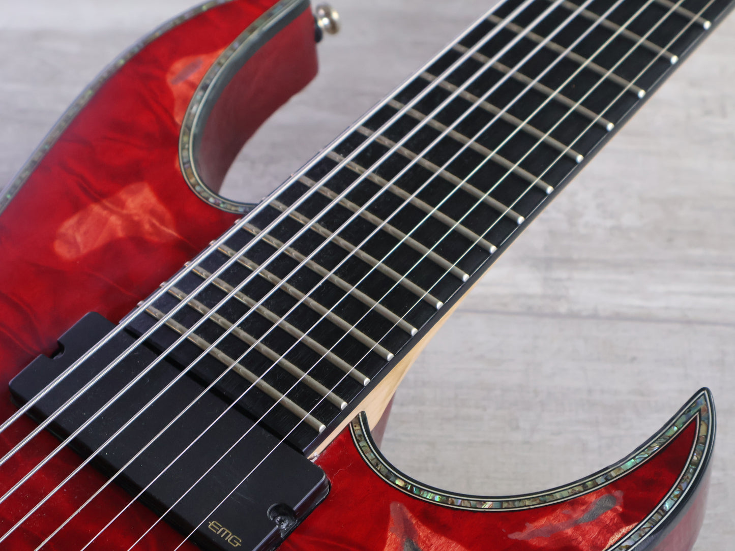 2014 Ibanez RGIX28FEQM Iron Label 8-String (Burgundy Wine)