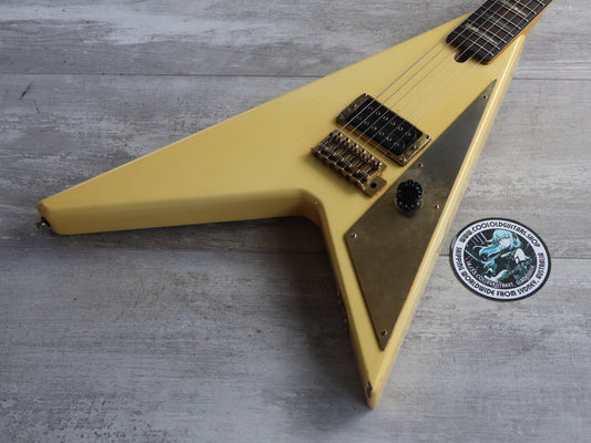 1982 Aria Pro II Japan RR-XX Randy Rhoads Flying V (White & Gold)