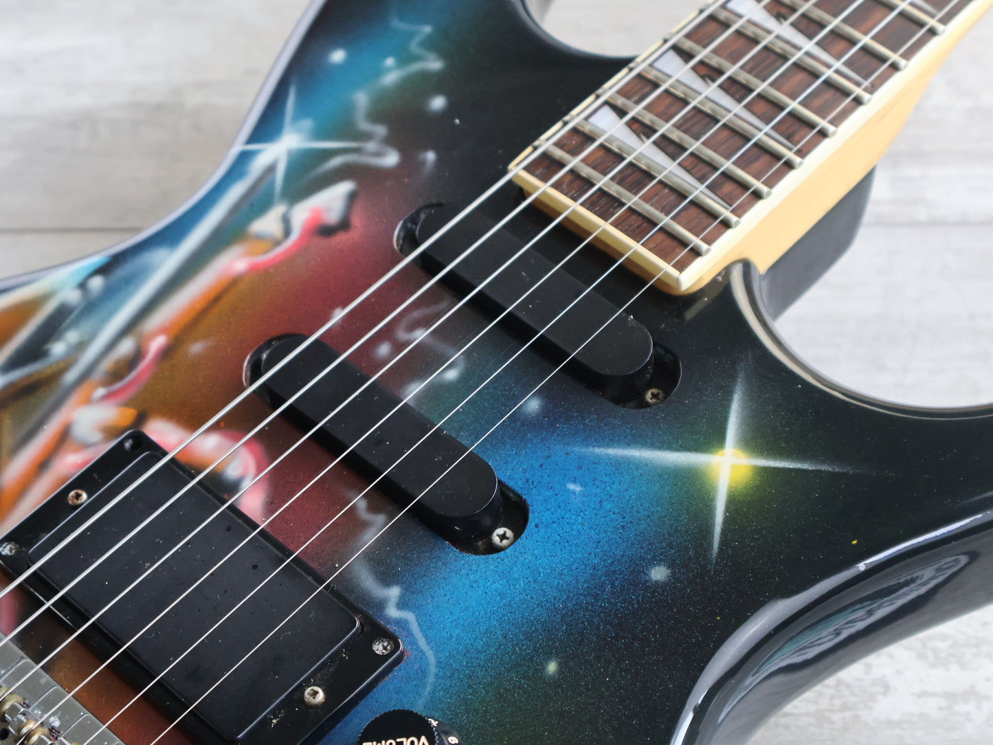 1987 Aria Pro II Japan Stage-III K-pi Mega Metal Superstrat (Airbrushed)