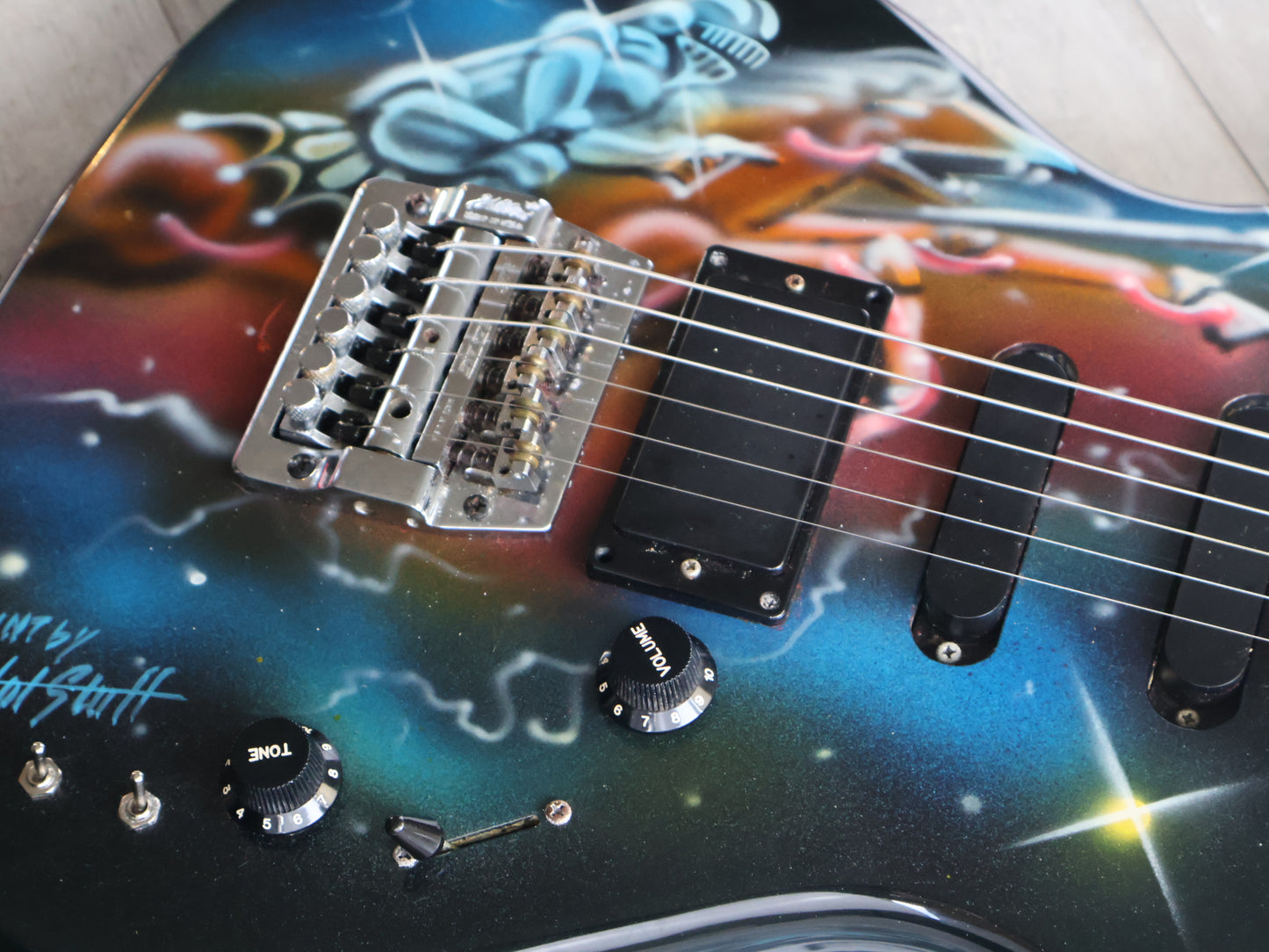 1987 Aria Pro II Japan Stage-III K-pi Mega Metal Superstrat (Airbrushed)