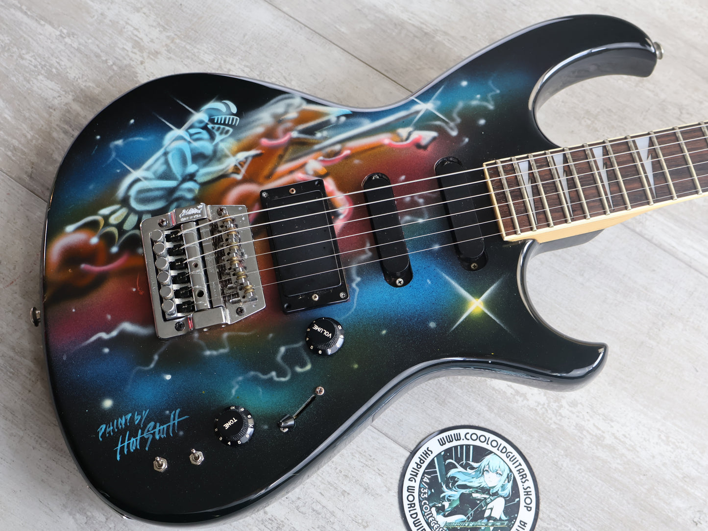 1987 Aria Pro II Japan Stage-III K-pi Mega Metal Superstrat (Airbrushed)