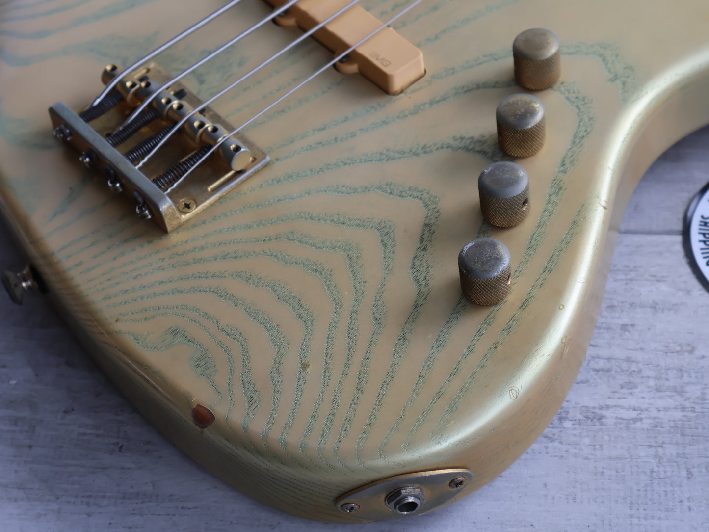 1990's P-Project Japan BUB-4 "Bottom Up Bass" Jazz Bass w/EMG's (Sakura Snowstorm)