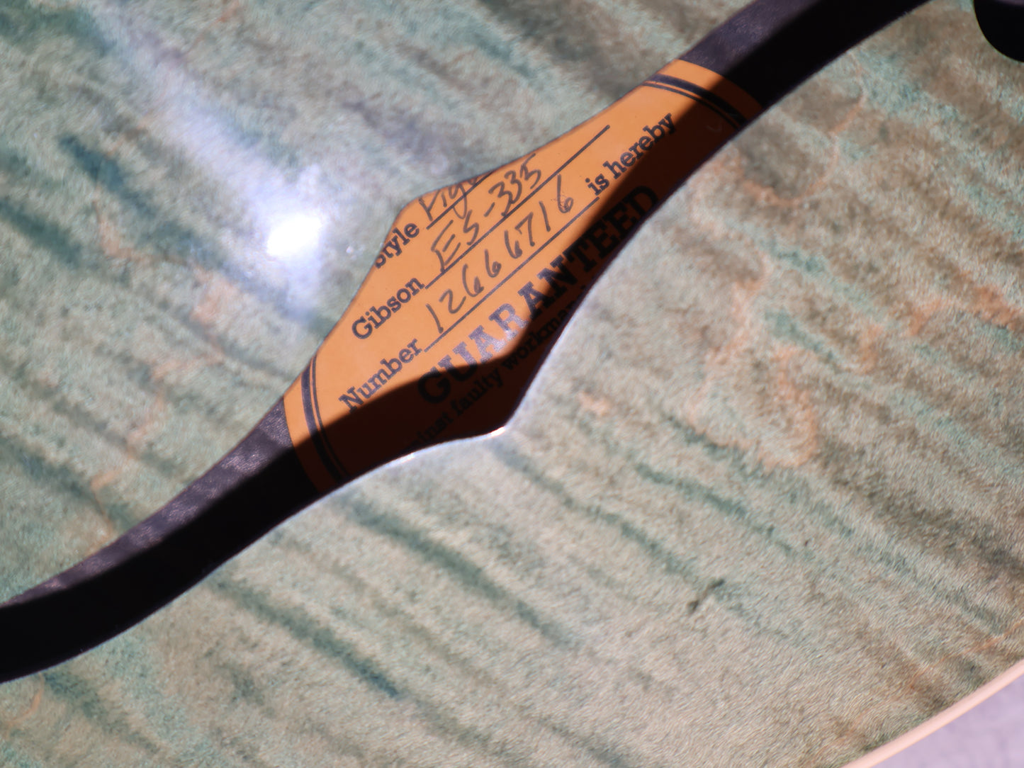 2016 Gibson USA Memphis ES-335 Semi Hollowbody (Figured Turquoise)