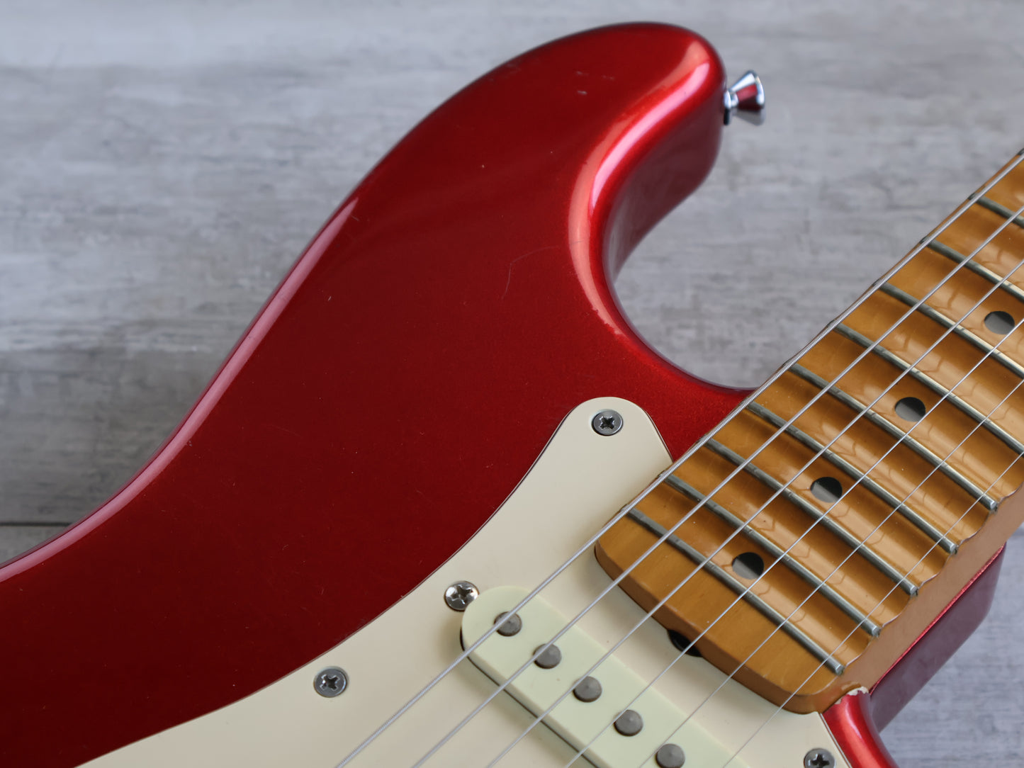 1989 Fender Japan "Order Made" '57 Reissue Scalloped Stratocaster (Candy Apple Red)