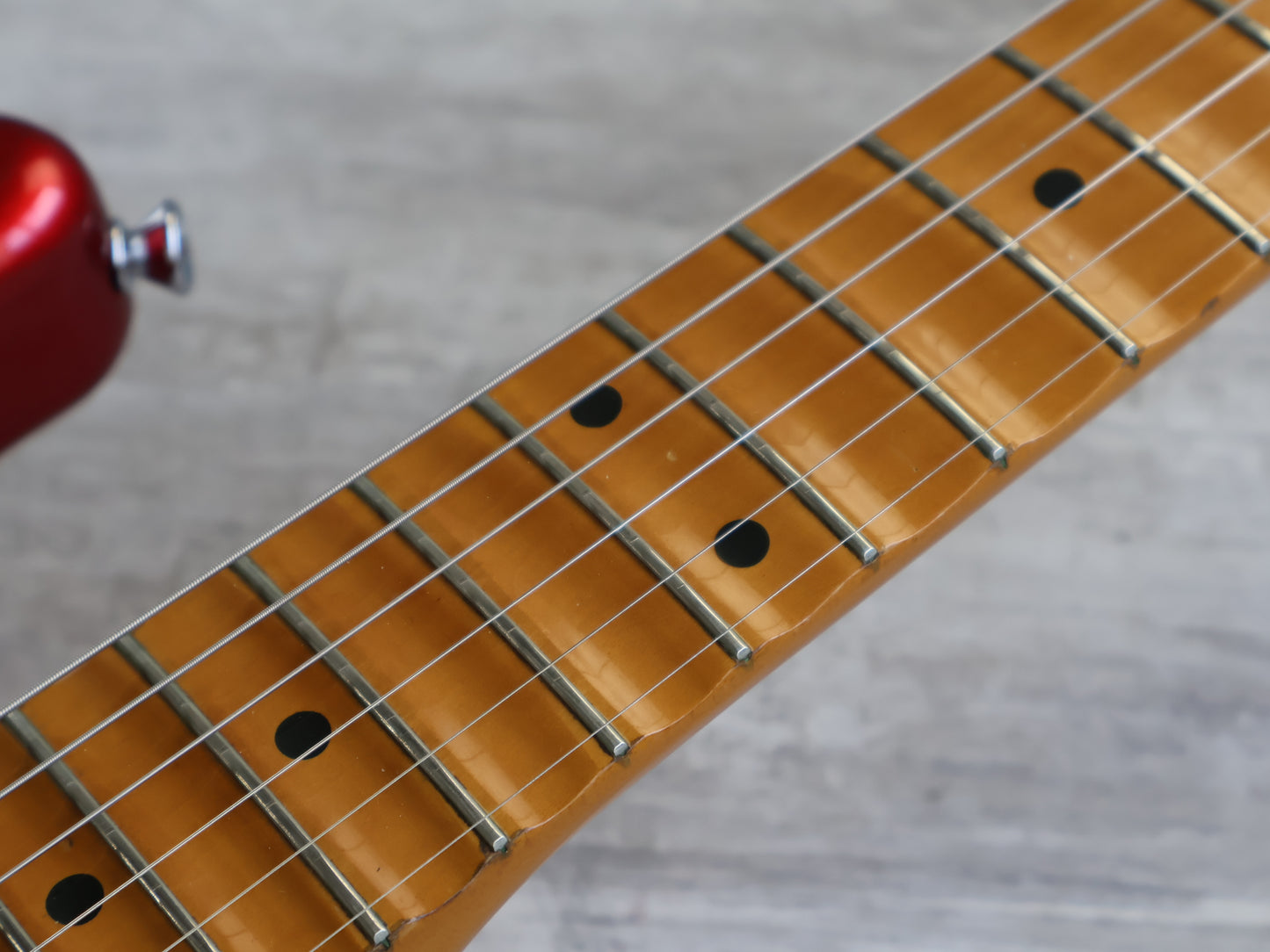 1989 Fender Japan "Order Made" '57 Reissue Scalloped Stratocaster (Candy Apple Red)