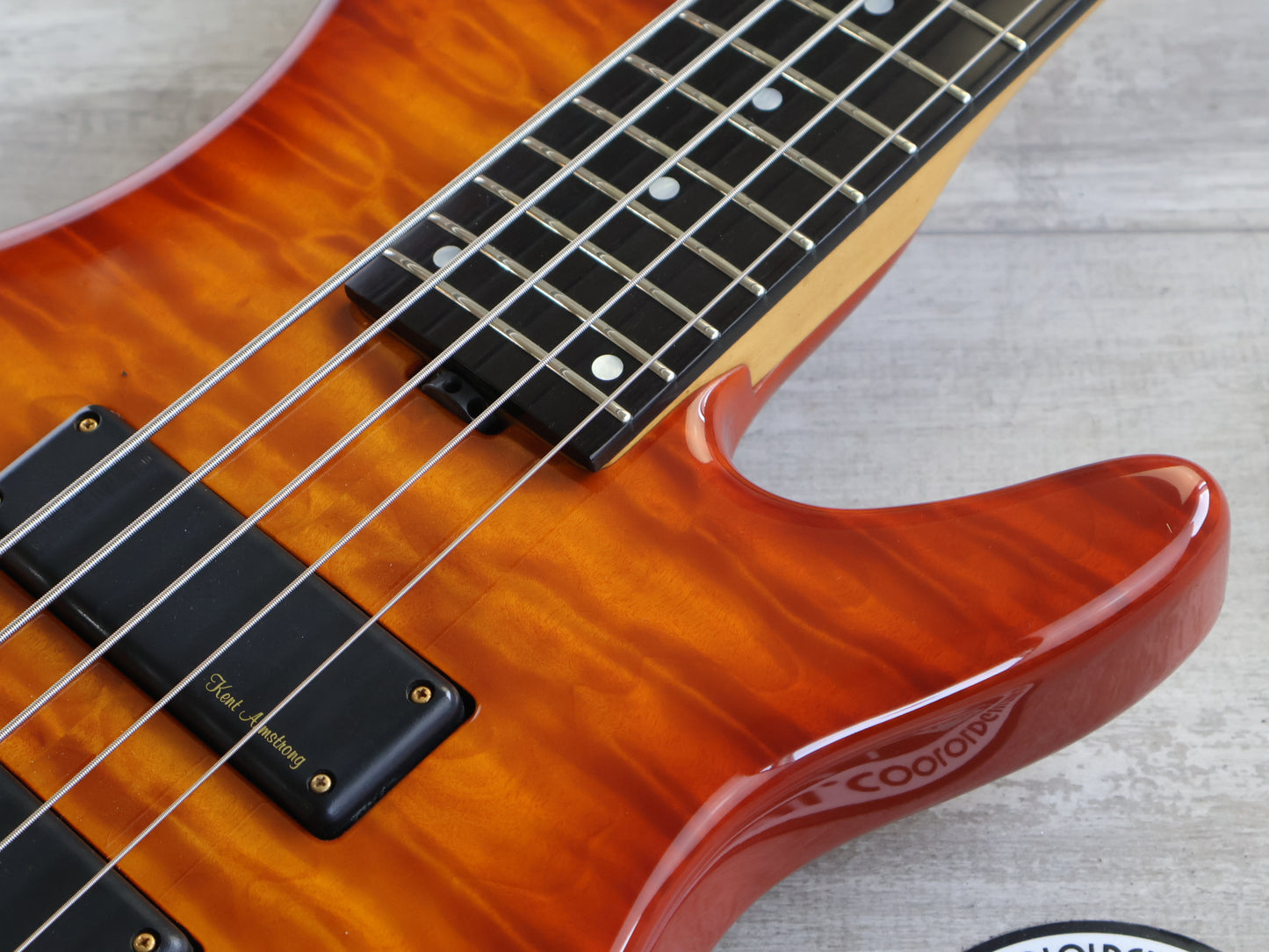 2001 ESP Japan Takada Custom Shop 5-String Bass (Quilted Amber Sunburst)