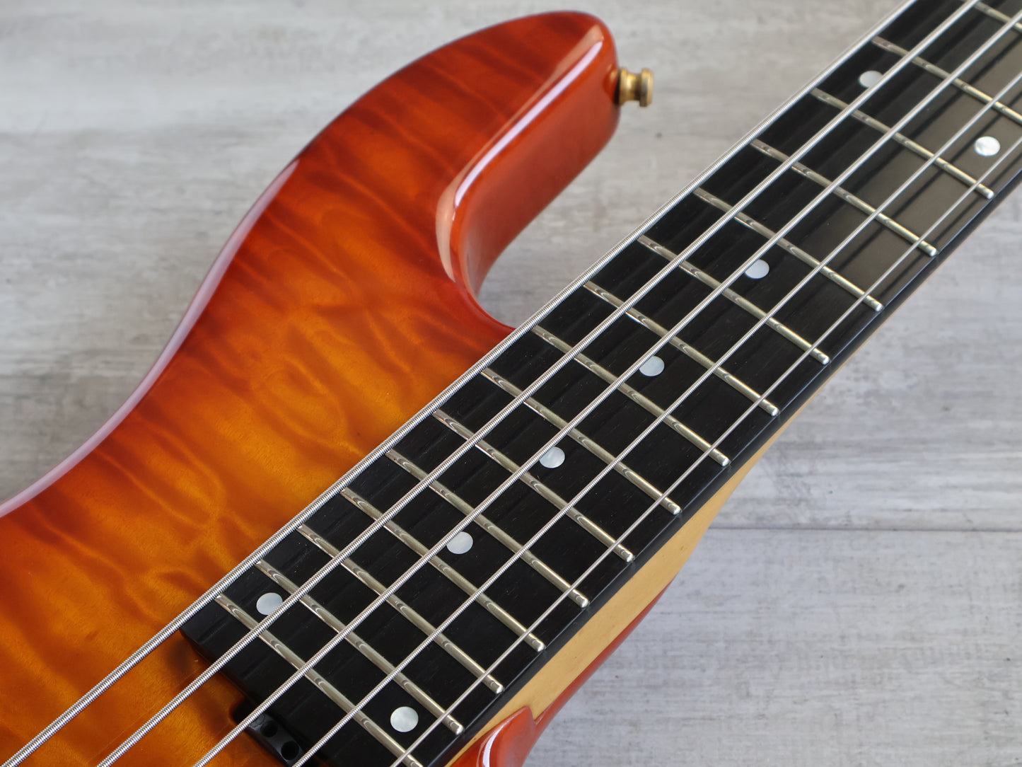 2001 ESP Japan Takada Custom Shop 5-String Bass (Quilted Amber Sunburst)