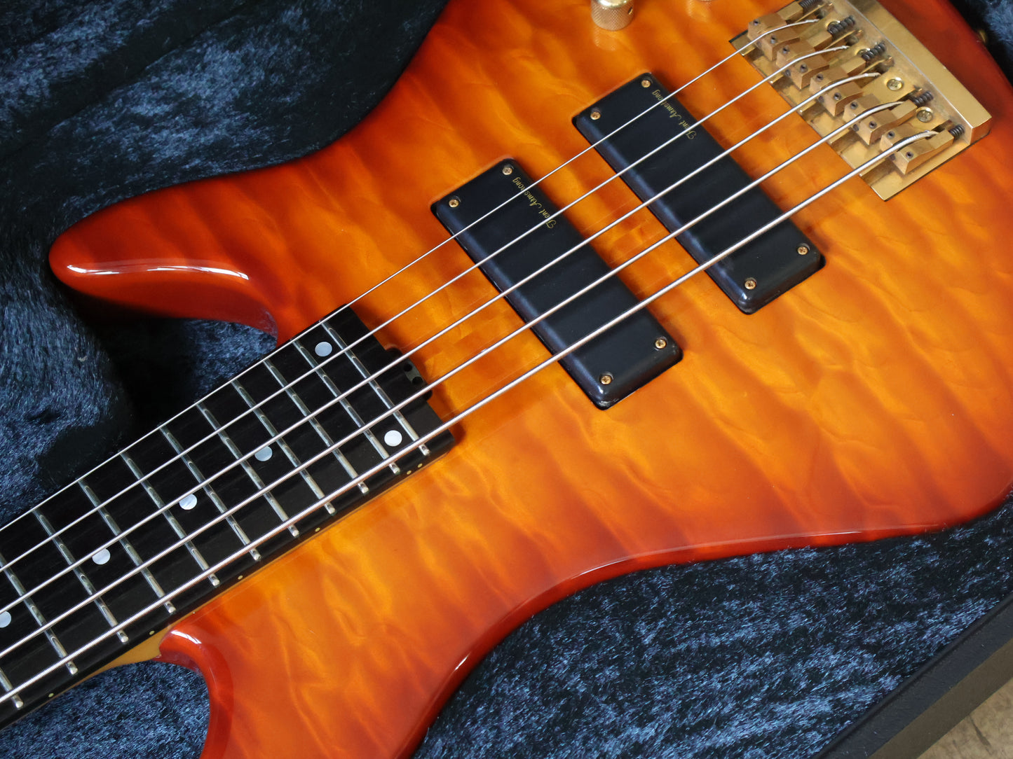 2001 ESP Japan Takada Custom Shop 5-String Bass (Quilted Amber Sunburst)