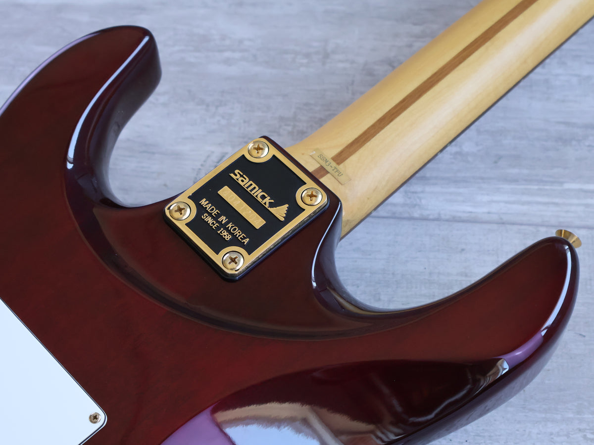 1994 Samick SSM-3 "Valley Arts Custom Pro Shop" S-Style (Transparent Red)