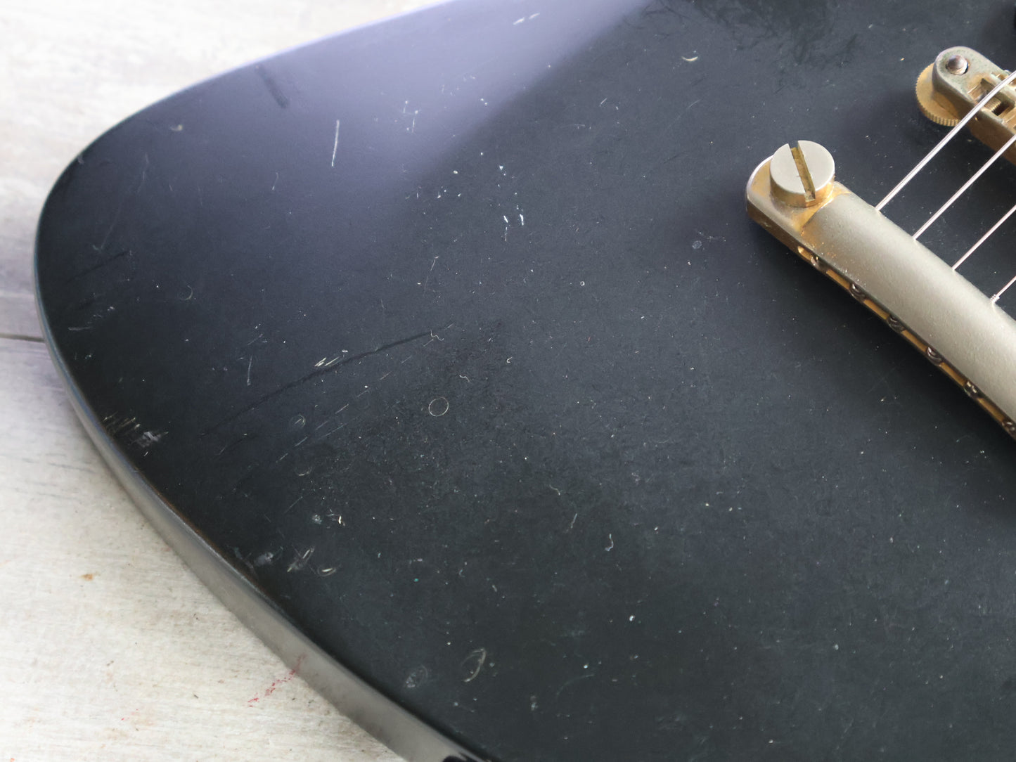 1992 Burny Hide X Japan MG-125S Mockingbird w/Sustainer (Matte Black)