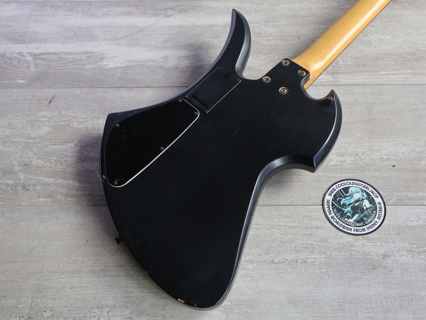 1992 Burny Hide X Japan MG-125S Mockingbird w/Sustainer (Matte Black)
