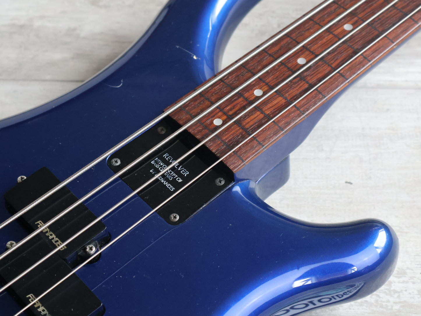 1990's Fernandes Japan FRB-45 Revolver Fretless Bass (Blue)