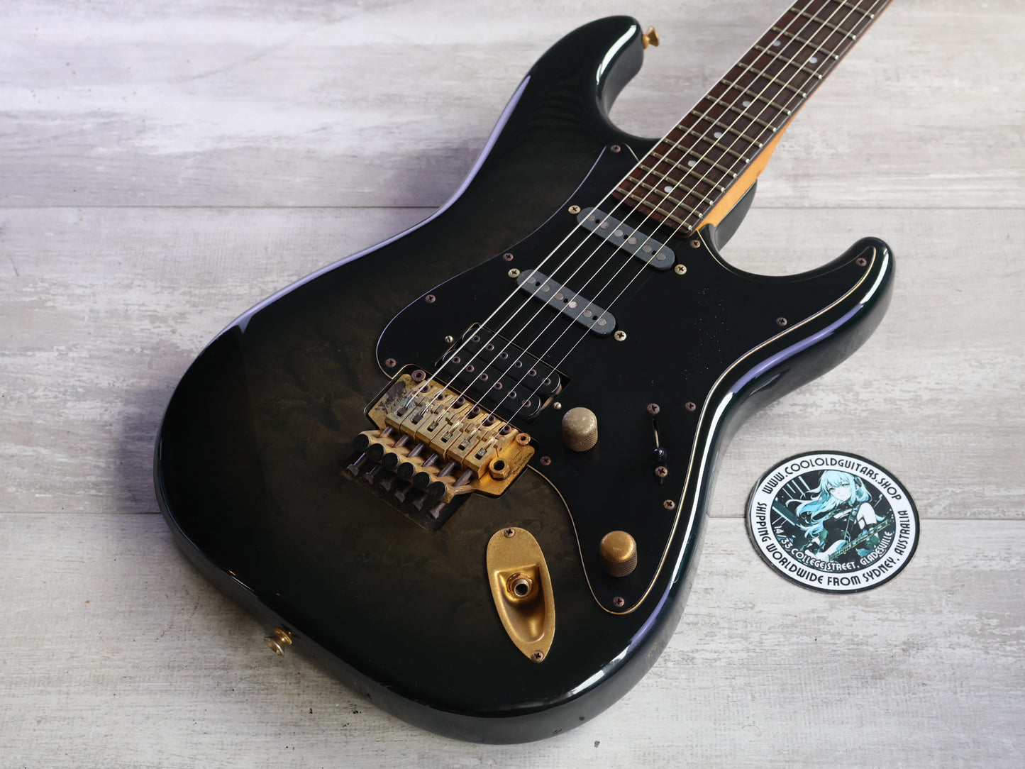 1988 Fender Japan STR-75 "Pro Feel" HSS Superstrat (Charcoal Grey Burst)