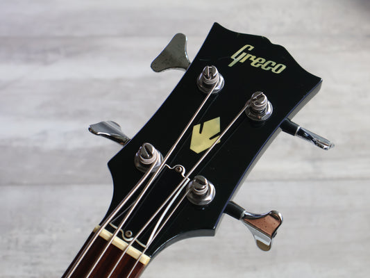 1990 Greco Japan TVB-45 Double Cutaway Medium Scale Les Paul Jr Bass (Black)