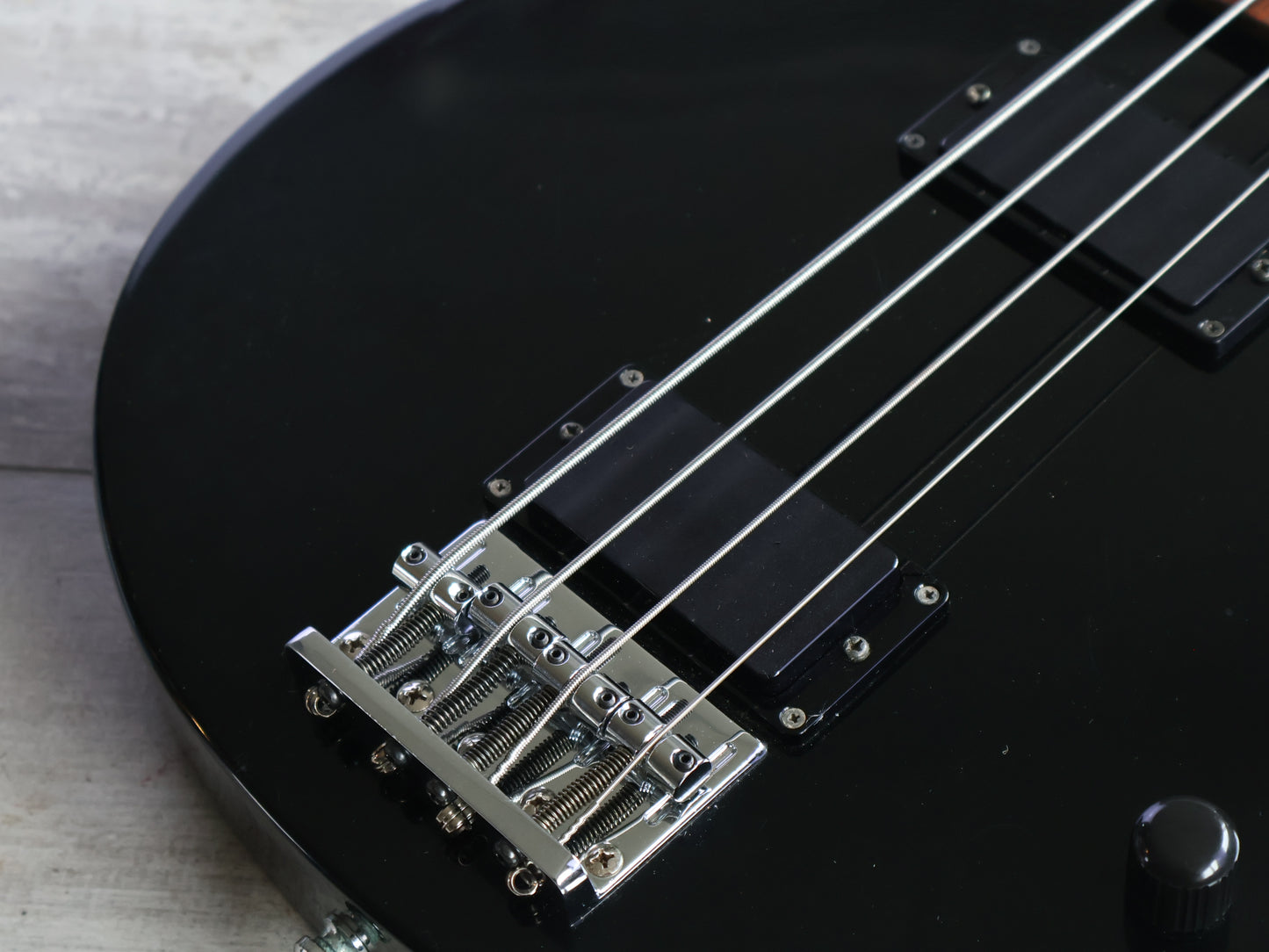 1990 Greco Japan TVB-45 Double Cutaway Medium Scale Les Paul Jr Bass (Black)