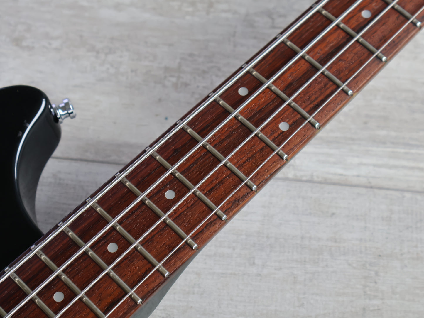 1990 Greco Japan TVB-45 Double Cutaway Medium Scale Les Paul Jr Bass (Black)