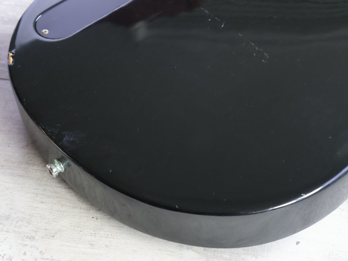 1990 Greco Japan TVB-45 Double Cutaway Medium Scale Les Paul Jr Bass (Black)