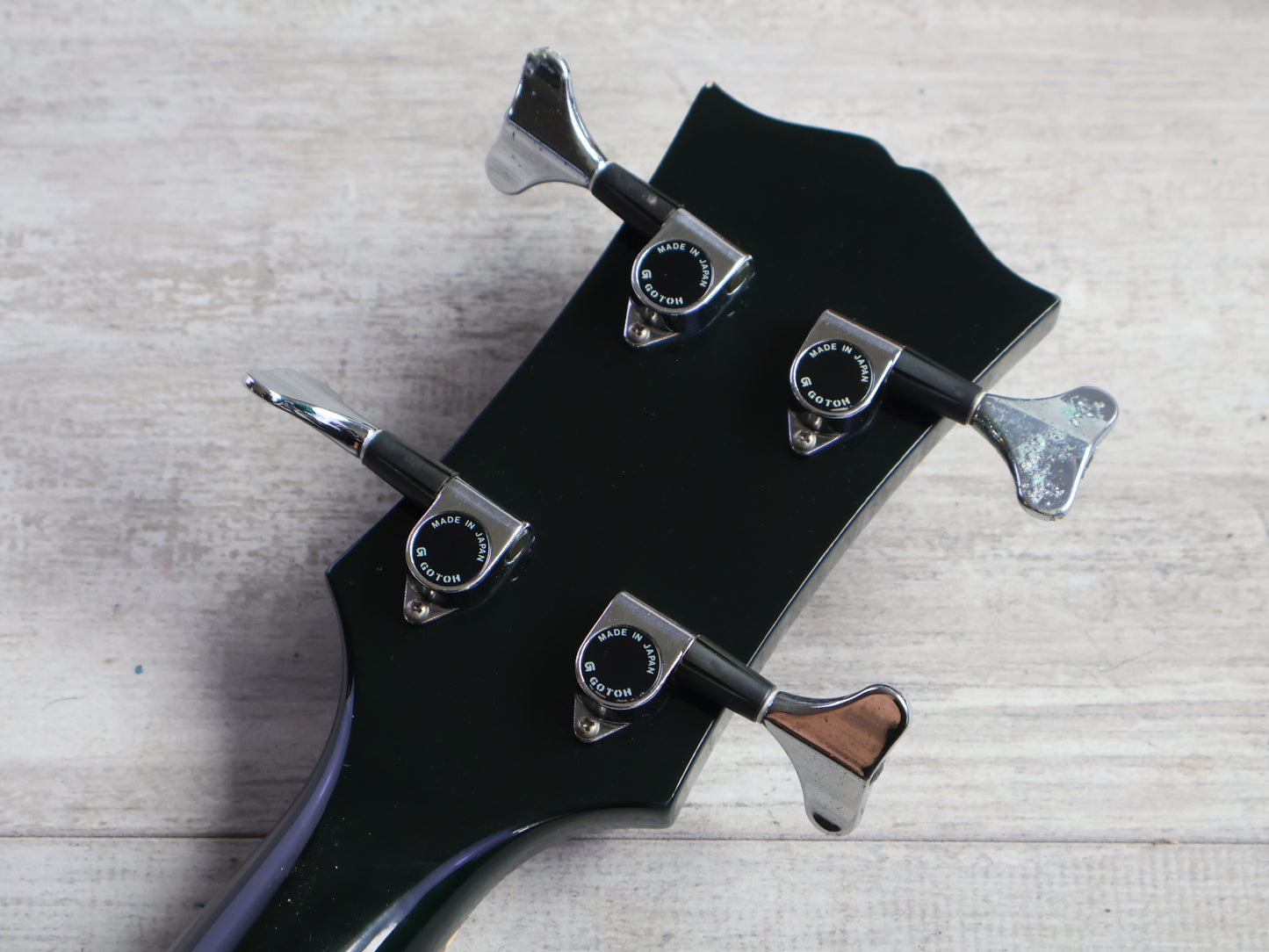 1990 Greco Japan TVB-45 Double Cutaway Medium Scale Les Paul Jr Bass (Black)