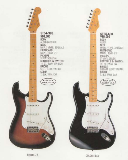 1989 Fender Japan ST54-900 '54 Reissue Stratocaster w/USA Pickups (Black Nitro)