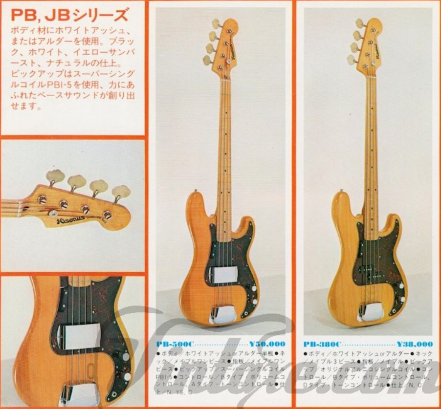 1977 Hisonus Japan PB-380C "Excellent" Precision Bass (Natural)