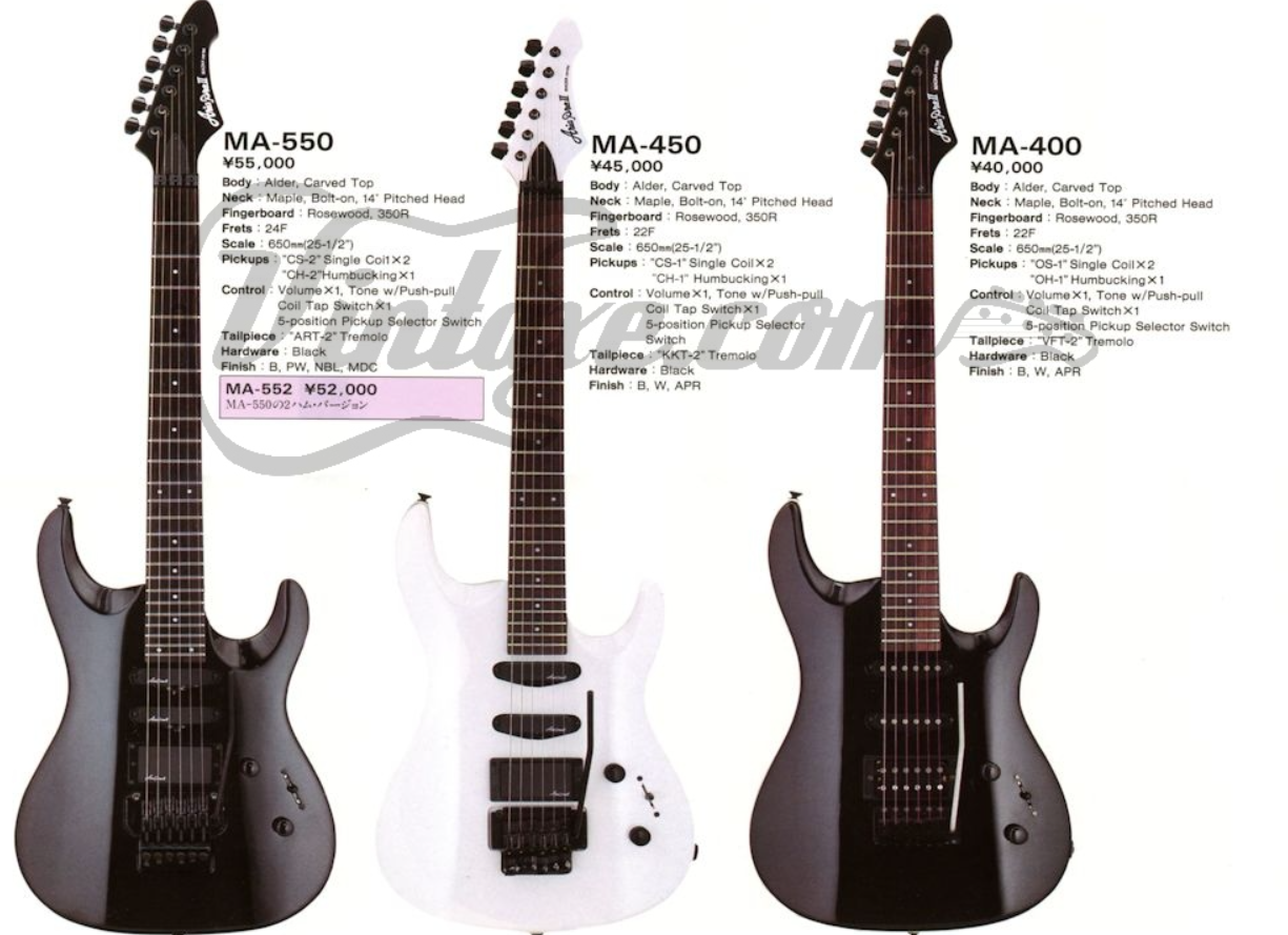 1989 Aria Pro II Magna Series MA-550 HSS Superstrat (Fluro Orange)