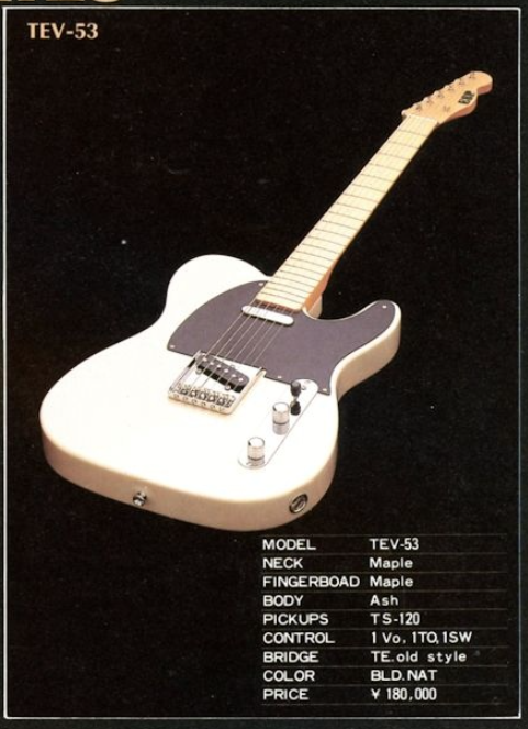 1990's ESP Japan TEV-53 Custom Order Telecaster (Natural)