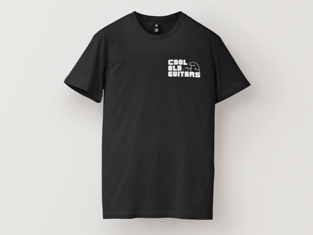 Cool Old Guitars Logo Men's T-Shirt (Black)