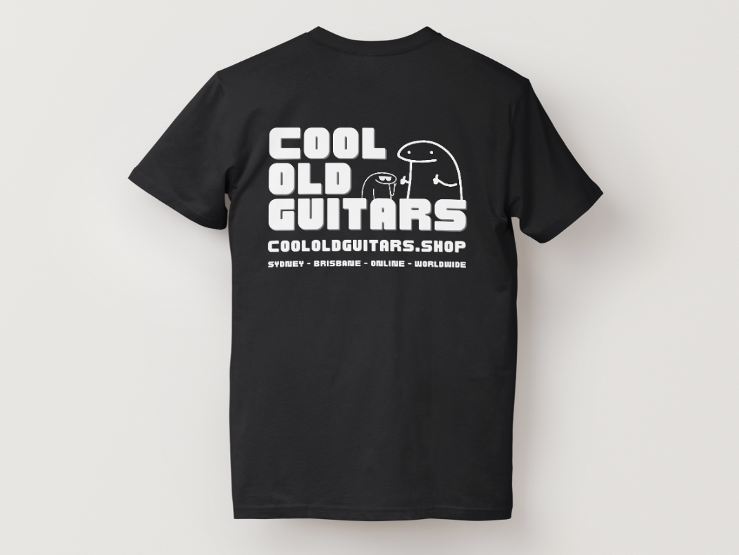 Cool Old Guitars Logo Men's T-Shirt (Black)