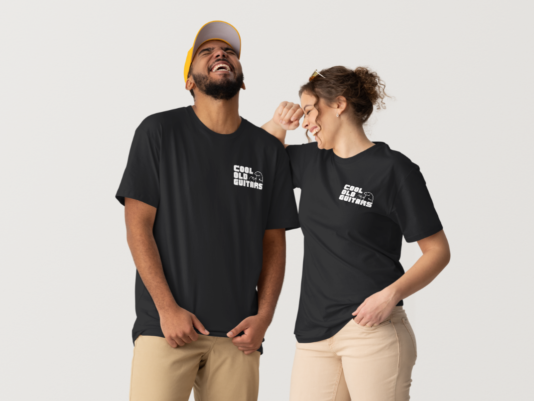 Cool Old Guitars Logo Men's T-Shirt (Black)