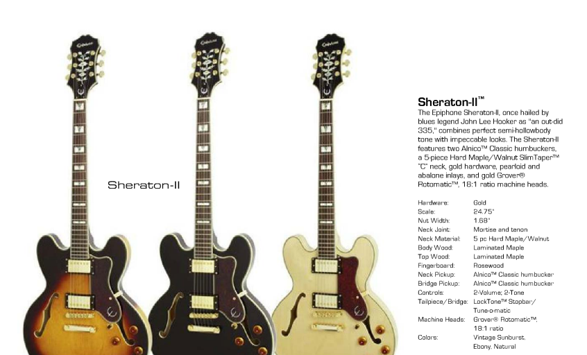 2015 Epiphone Sheraton II Pro Semi Hollowbody (Ebony)
