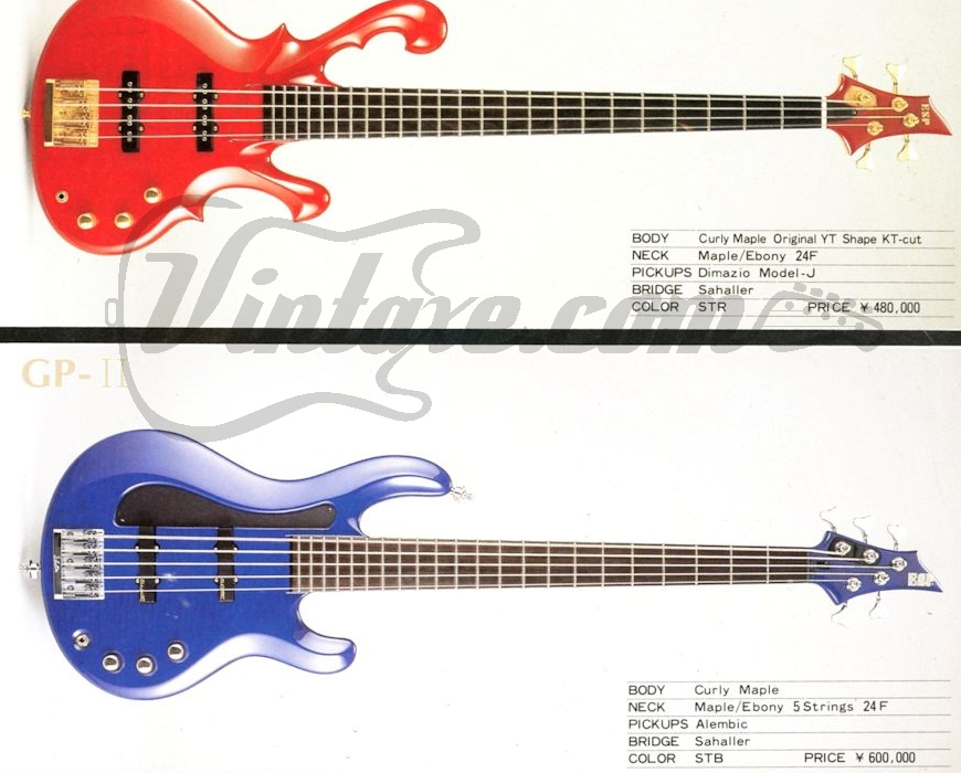 1990's ESP Japan GP-II Custom Order Neckthrough 5-String Bass w/Alembic (Natural)