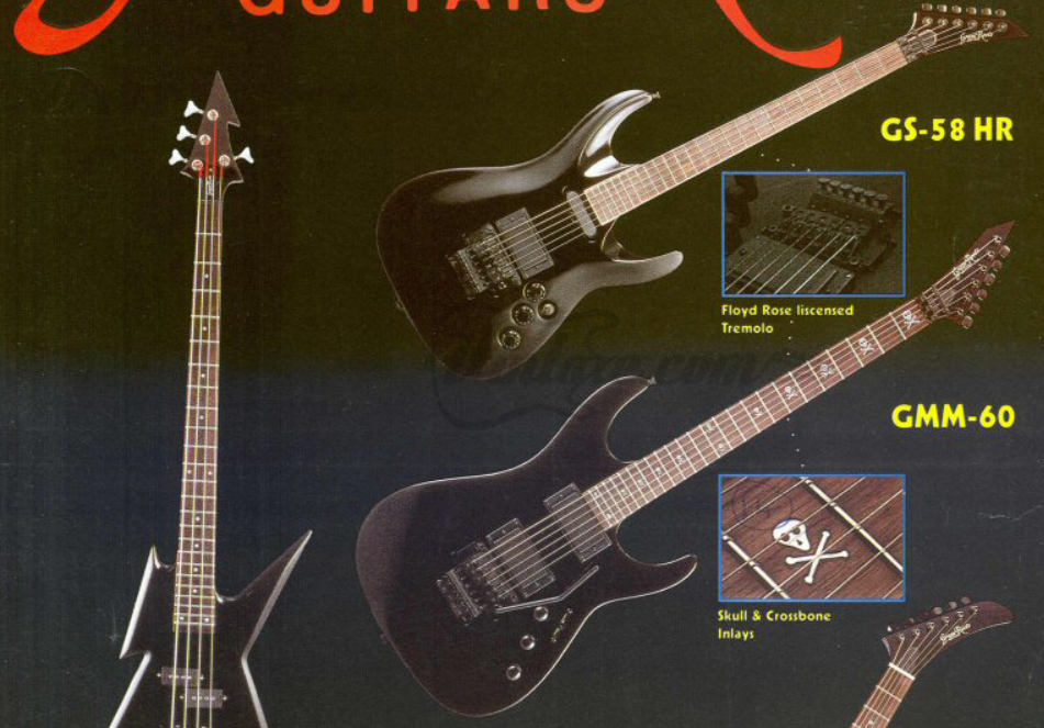 1995 Grassroots by ESP Japan GMM-60 Kirk Hammett Signature Model (Black)