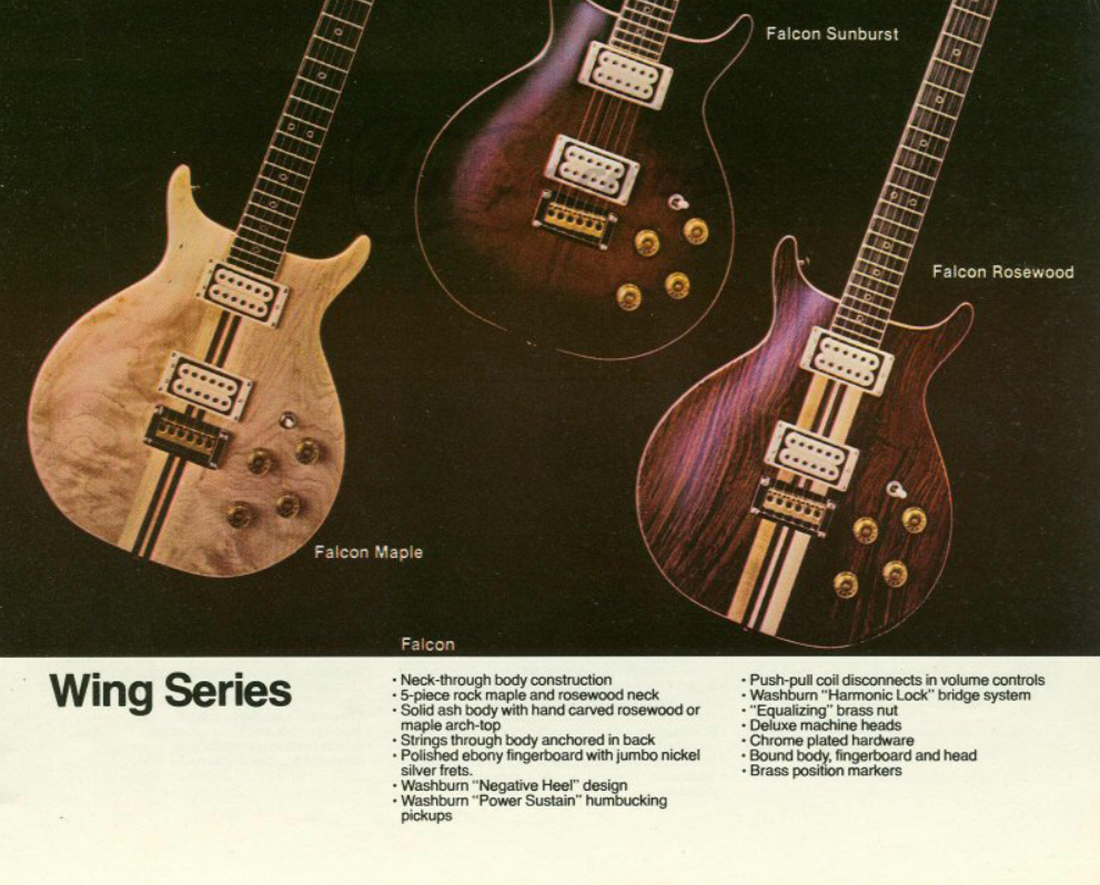 1979 Washburn Japan "Wing Series" Falcon Neckthrough Double Cut (Sunburst)