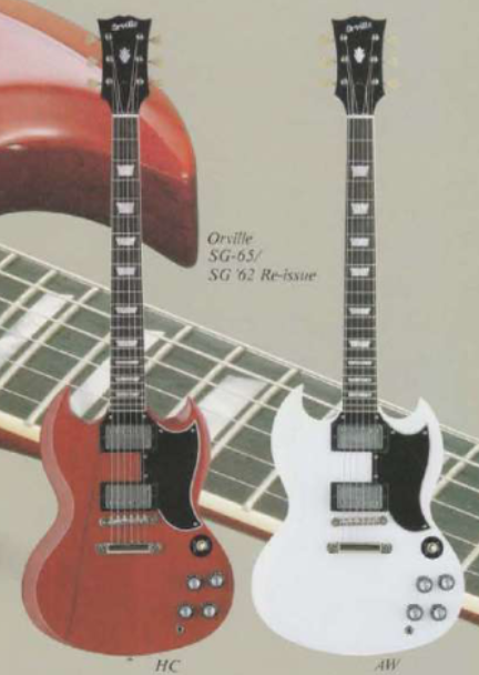 1989 Orville (Gibson) Japan SG-65 '62 Reissue SG Double Cutaway (Black)