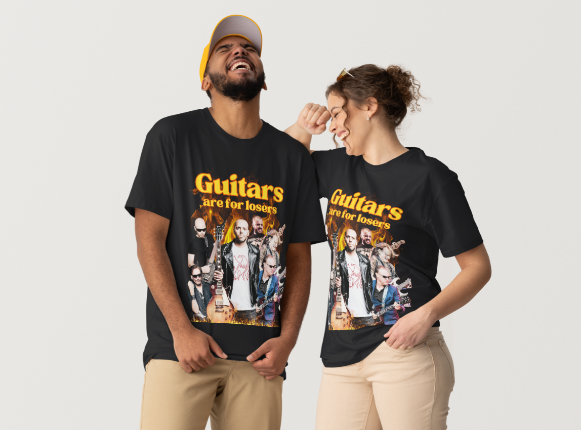 "Guitars are for Losers" Men's T-Shirt (Black)