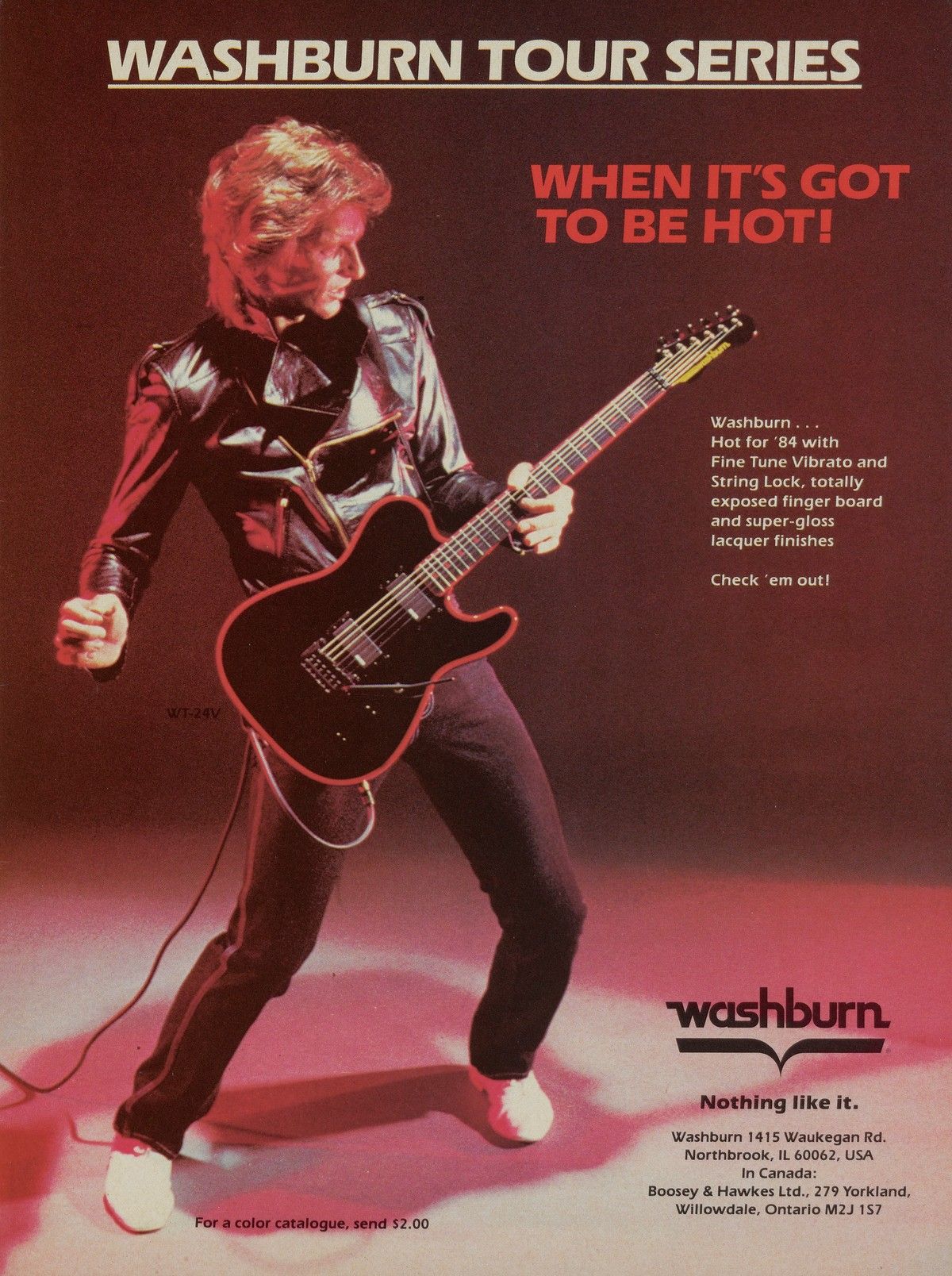 1984 Washburn Japan WT-24V Tour 24 HH Telecaster (Black/Red)