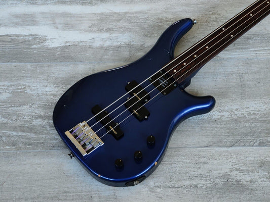 1990's Fernandes Japan FRB-45 Revolver Fretless Bass (Blue)